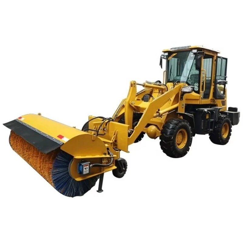 Direct Sale High Flow Hydraulic Skid Steer Snow Broom With Double Motor Drive For Commercial Asphalt Clearance