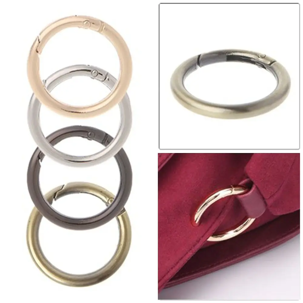 Round DIY Ring Circle Bag Part Handbag Buckle Spring Snap Hook Keyring Hook