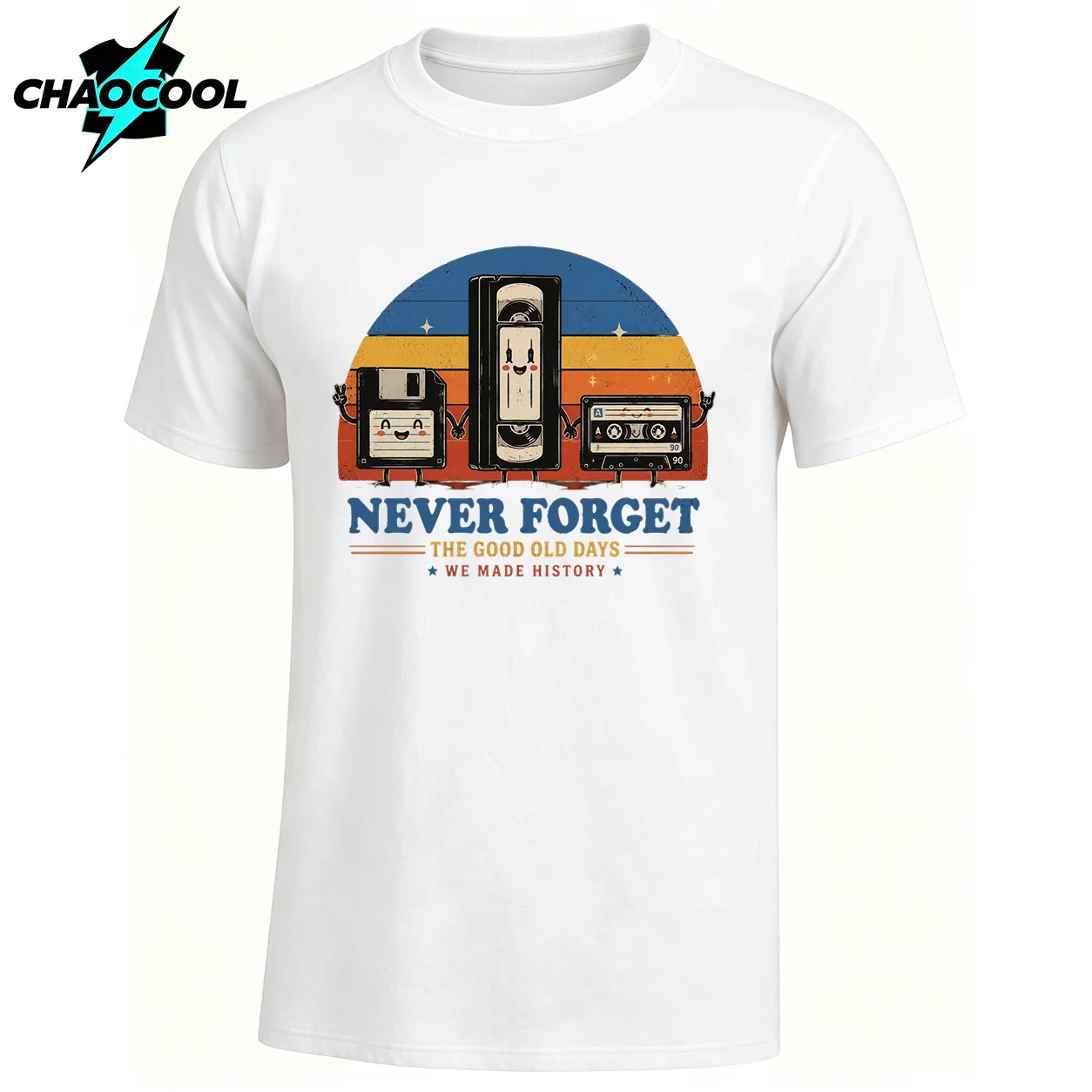Y2K Never Forget Satirical Graphic Music Fun Print Pure Cotton T-Shirt Casual Breathable Short Sleeve T-Shirt Unisex