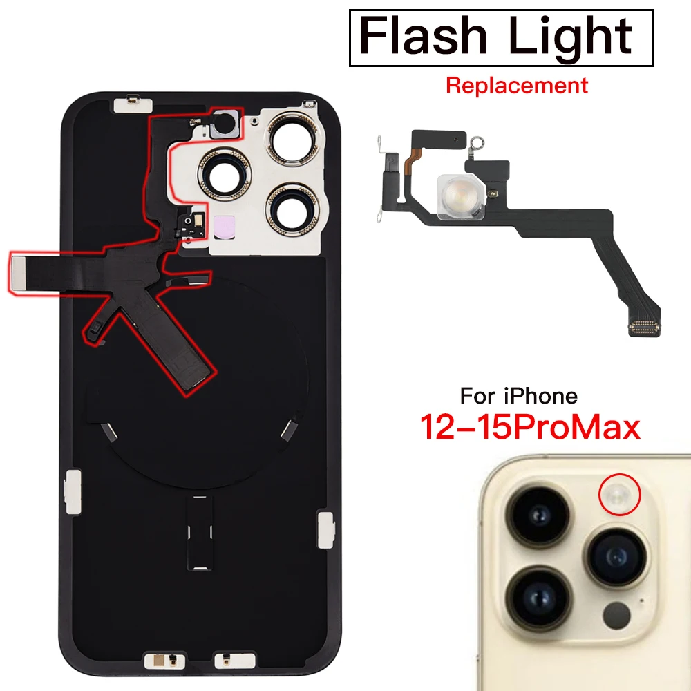 Flash Light Replacement For iPhone 12 13 14 15 Plus Mini Pro Max LED Flashlight Flex Cable