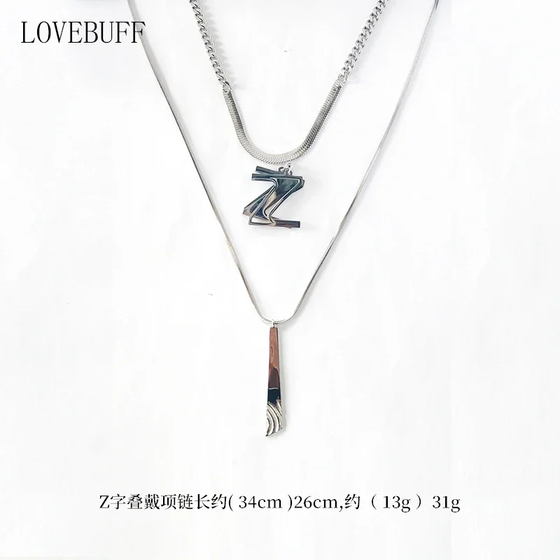 Anime Tears of Themis Marius Von Hagen Titanium Steel Pendant Necklace Z-word Overlap Fashion Necklace Couple Jewelry Party Gift