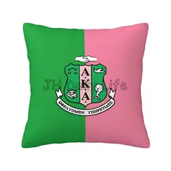AKA Sorority Print Square Pillow Cover Soft Cozy Cotton Pillow Case for Home Sofa Bed Car Decoration Cushion Cover 18x18 Inch