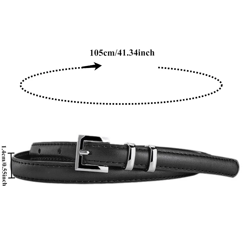 Korean-Style Trendy Minimalist Slim Belt: Fashionable Women's Versatile Casual Dress and Suit Accessory—Narrow Leather Belt
