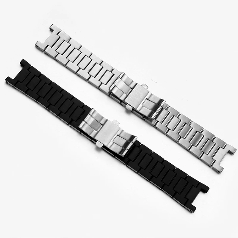 16*8mm 18*10mm 20*12mm Concave Stainless Steel Watchband for Car-tier PASHA Series WSPA0013 W31077U2 W3108555 Strap Bracelet