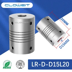 LR D D15L20 Aluminum Elastic Winding Shaft Coupler Motor Connector 3/4/5/6/7/8mm Thimble Type Customize Flexible CNC Coupling