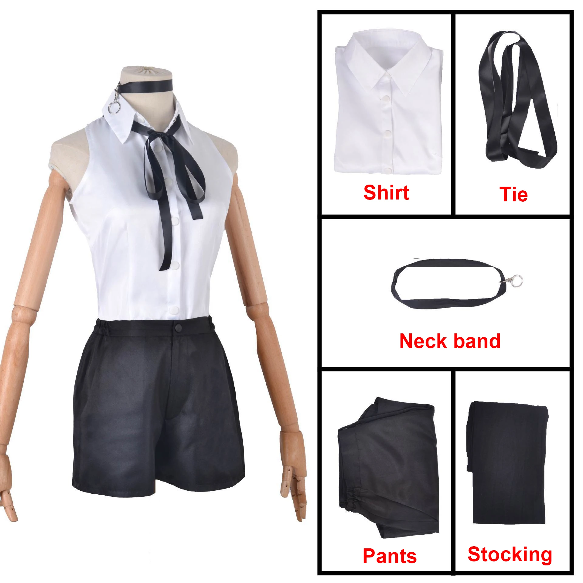 Denji uniforme seghe Cosplay copricapo a mano Mitaka Asa Anime motosega uomo Reze maschera Cosplay Costume da festa di Halloween per adulti