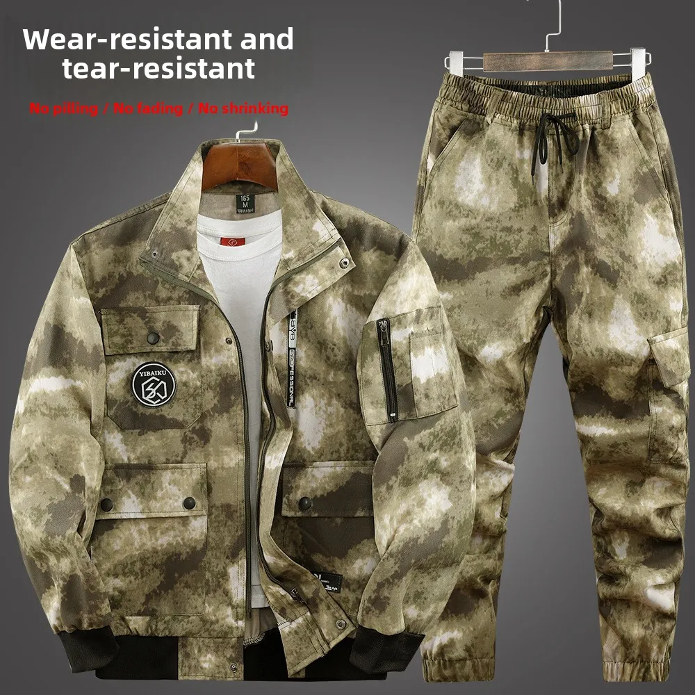 

Outdoor Camouflage Workwear Set Men's Wear Durable Labor Protection Clothing for Construction Site Repairing And Other Jobs