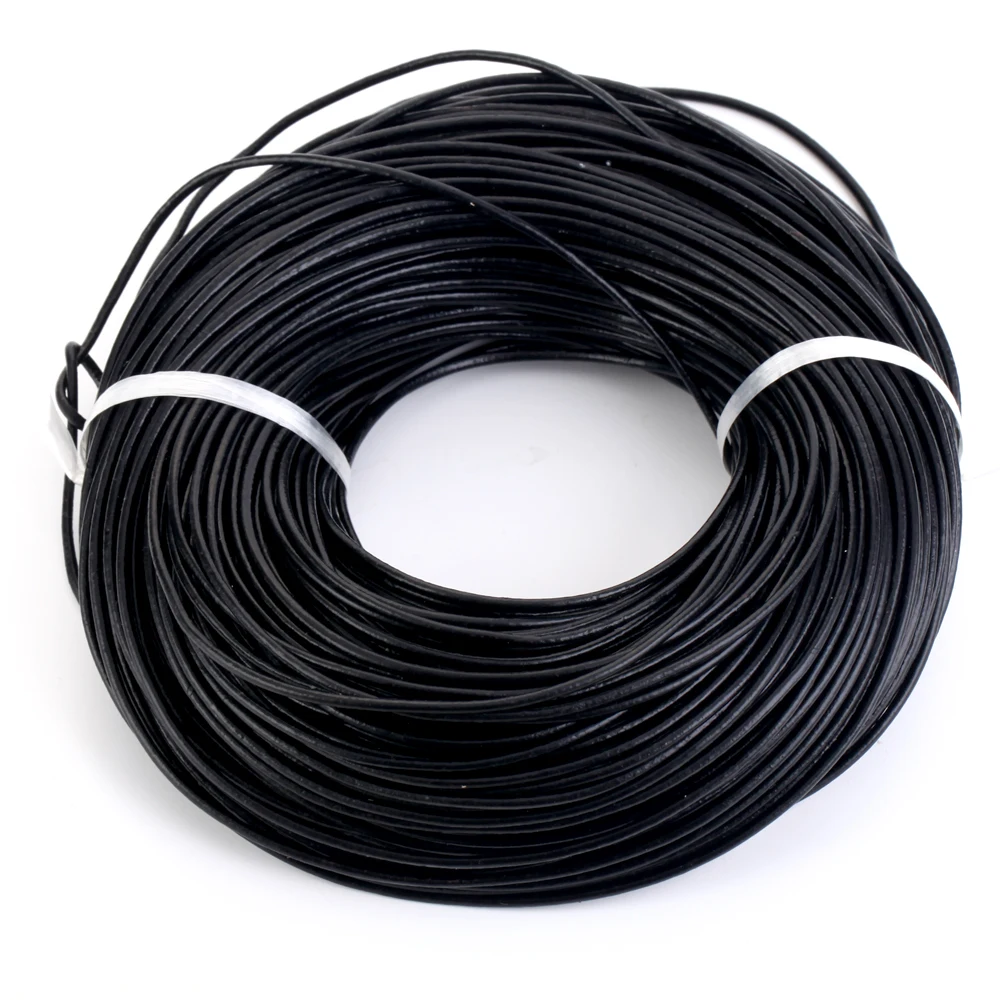 5 Meters/Lot 1-3mm 100% Genuine Cow Leather Round Thong Cord DIY Bracelet Findings Rope String For Jewelry Making