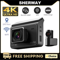 2 Channel 4K Dashcam GPS Wifi Car DVR Camera Video Recorder Front and Rear HD 1080P Dual Lens Dash Camera 24H Parking Monitoring