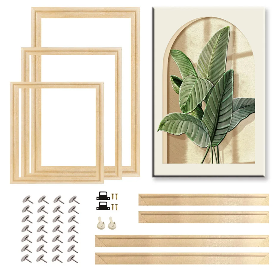 25x35 30x40cm Natural Wooden Picture Frame For Wall Canvas Frame Diamond Painting Frame Picture Poster Wall Frame Home Decor