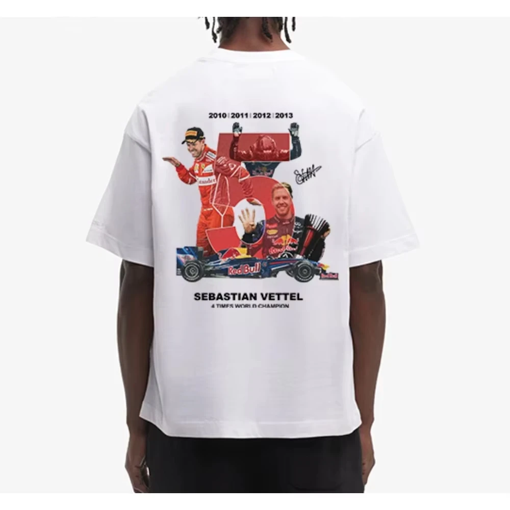 Camiseta de algodón para fanáticos del Campeonato Británico de Carreras Sebastian Vettel, ropa informal de calle, Y2k, novedad de 2026