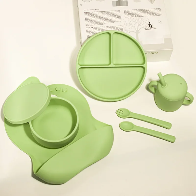 Children's feeding tableware Baby complementary food bowl Five-piece set of food-grade tableware