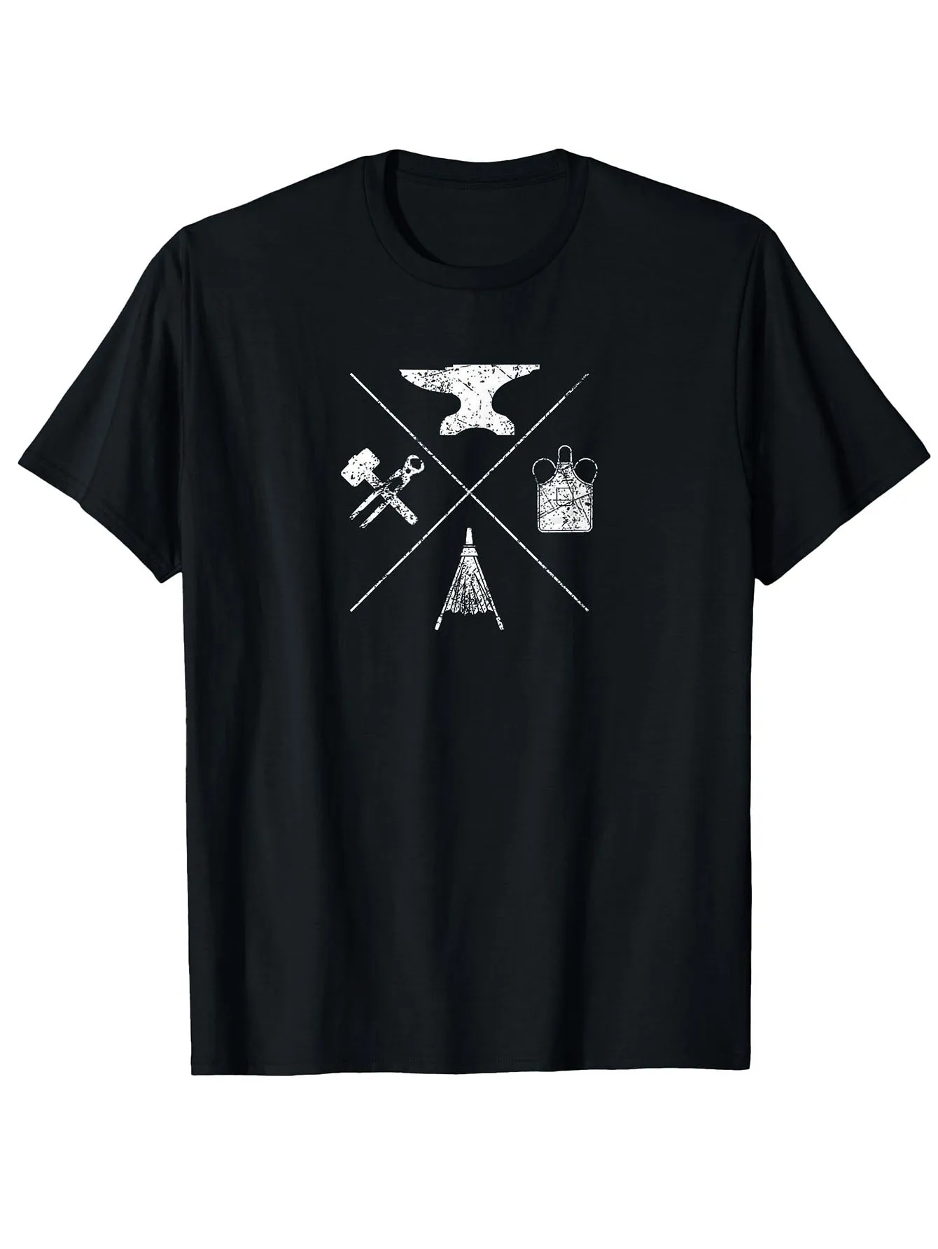 

Distressed Vintage Blacksmith Tools Graphic T-Shirt for Men - 100% Cotton,