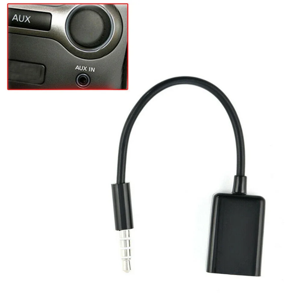 1Pc Universal 3.5mm Male AUX Audio Plug Jack To USB 2.0 Female Converter Car Adapter Cable Mp3 Car Electronics Accessories