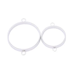 10pcs Stainless Steel Open Bezel Connectors Diy 18mm 25mm Cabochon Frame Setting Blanks For Resin Bracelest Jewelry Making