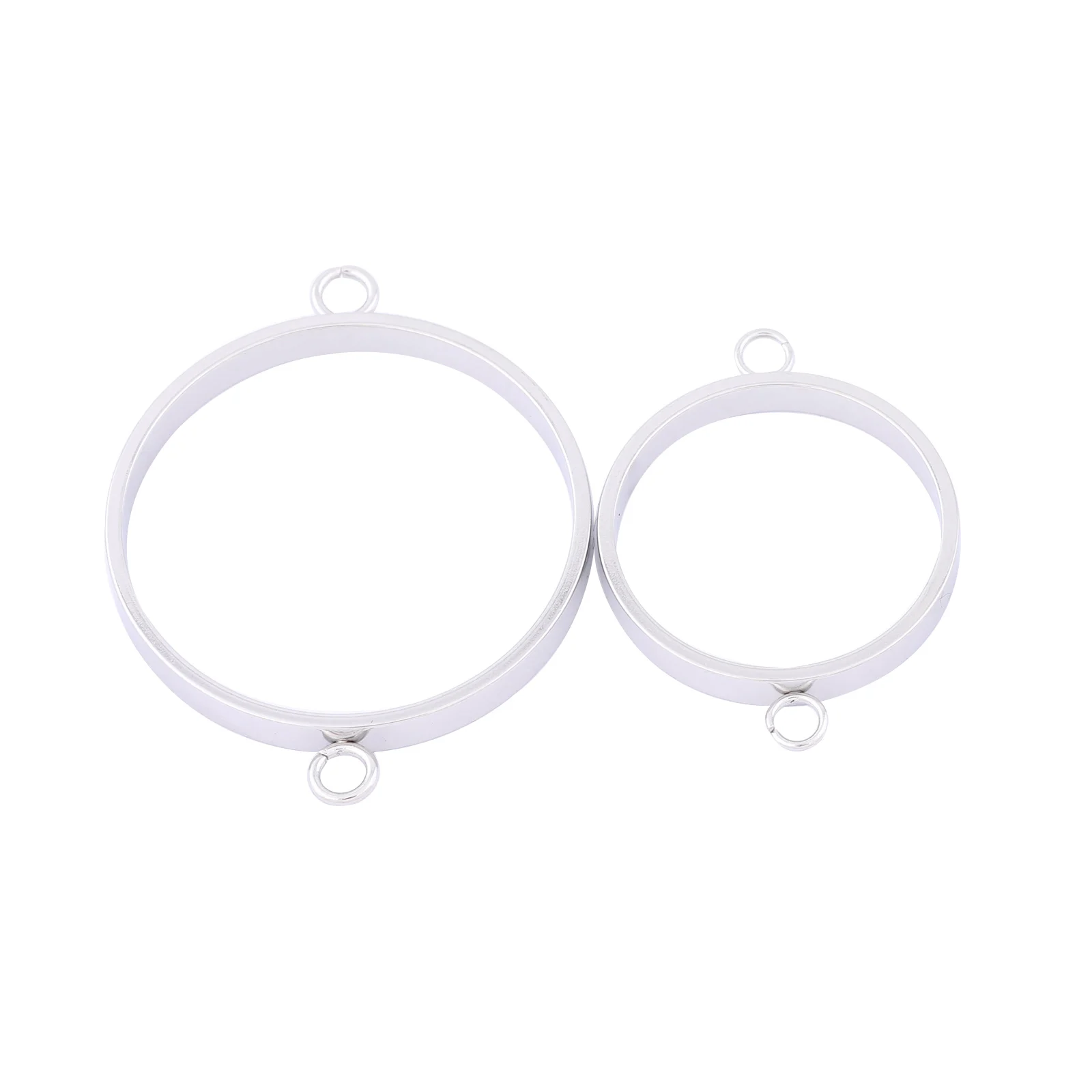 10pcs Stainless Steel Open Bezel Connectors Diy 18mm 25mm Cabochon Frame Setting Blanks For Resin Bracelest Jewelry Making