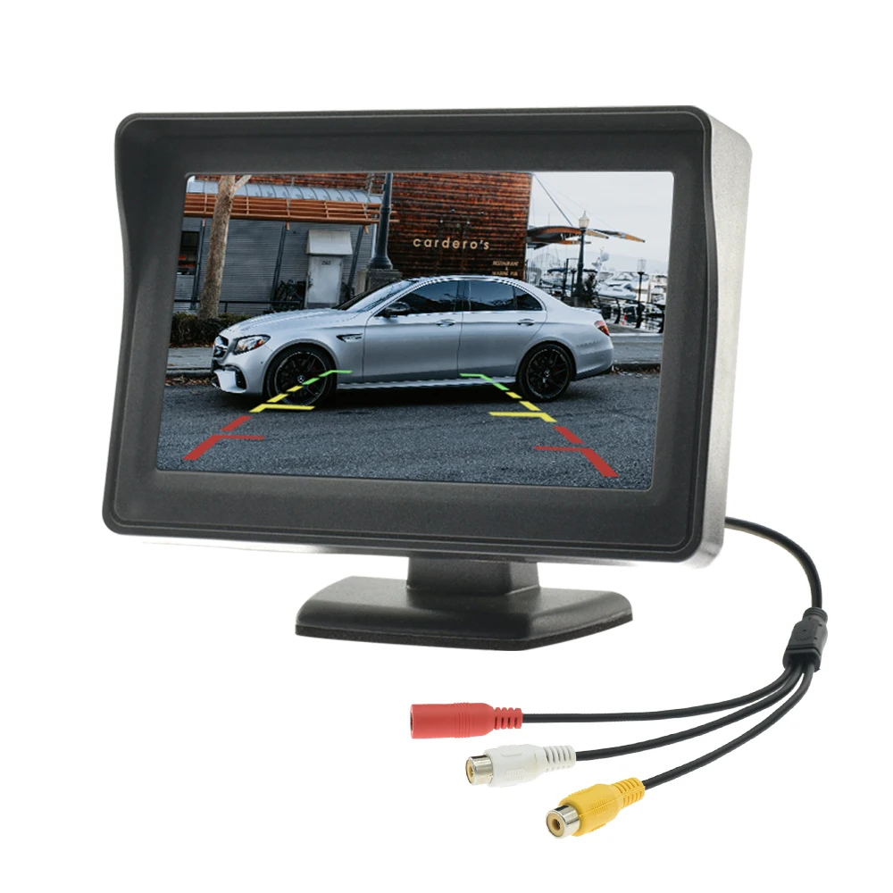 BINWEI-Pantalla de Monitor de coche de 4,3 pulgadas, fácil de instalar, imagen de marcha atrás de alta definición, pantalla de máquina Universal