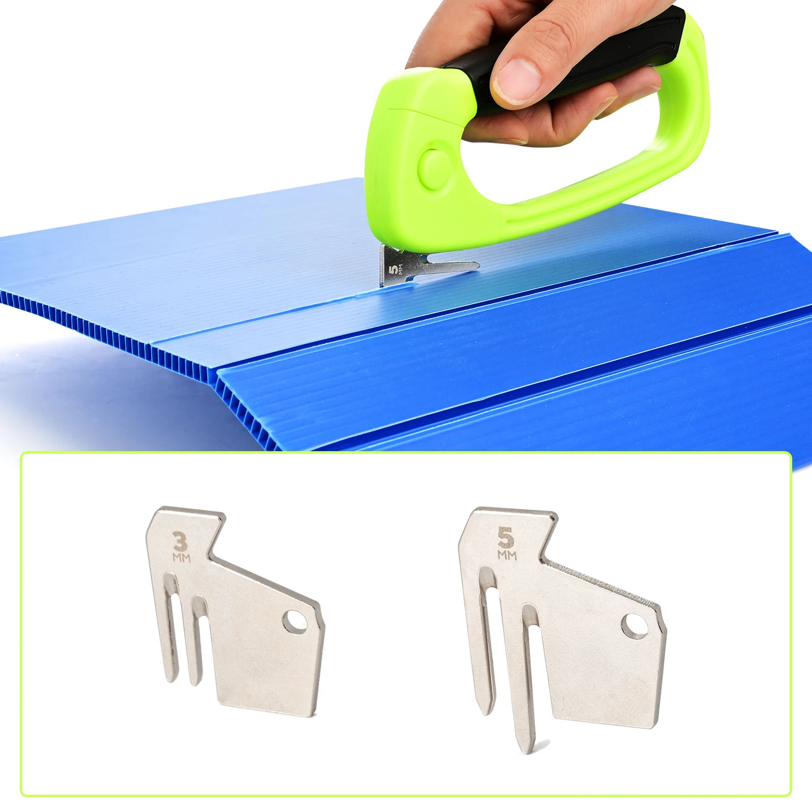 EHDIS 3MM/5MM Blade PP Hollow Board Slitting Grooving Tool Corrugated Plastic Sheet Cardboard DIY Crafts Safety Trimming Cutter