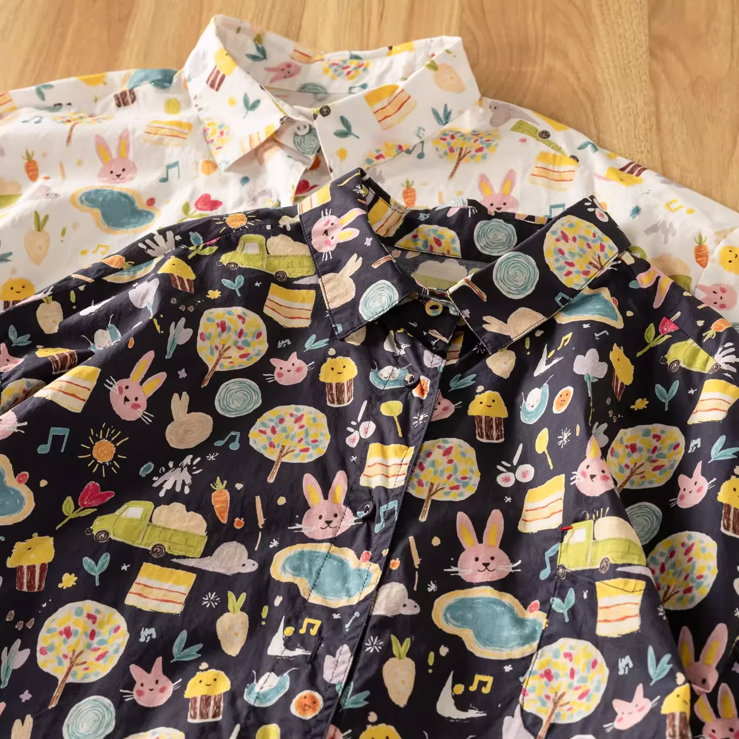 

2025 Harajuku fashion cartoon print shirts and blouses for womne summer Japanese style loose large size short sleeve tops