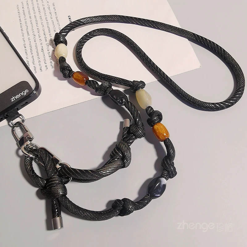 

Ремешок для мобильного телефона, женский через плечо, завязанный и тканый, уникальный и изысканный, для улицы, с защитой от потерь, прочный и модный