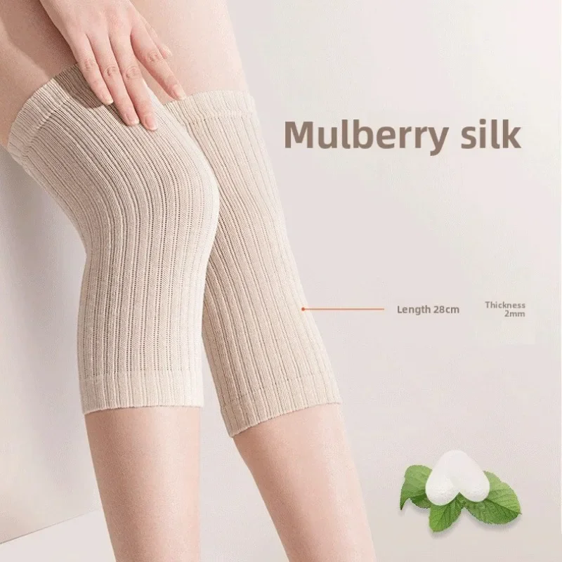 All Season Mulberry Silk Knee Warmers, Light Breathable Knee Sleeves for Old Cold Legs, Joint Protection for Elderly Men Women