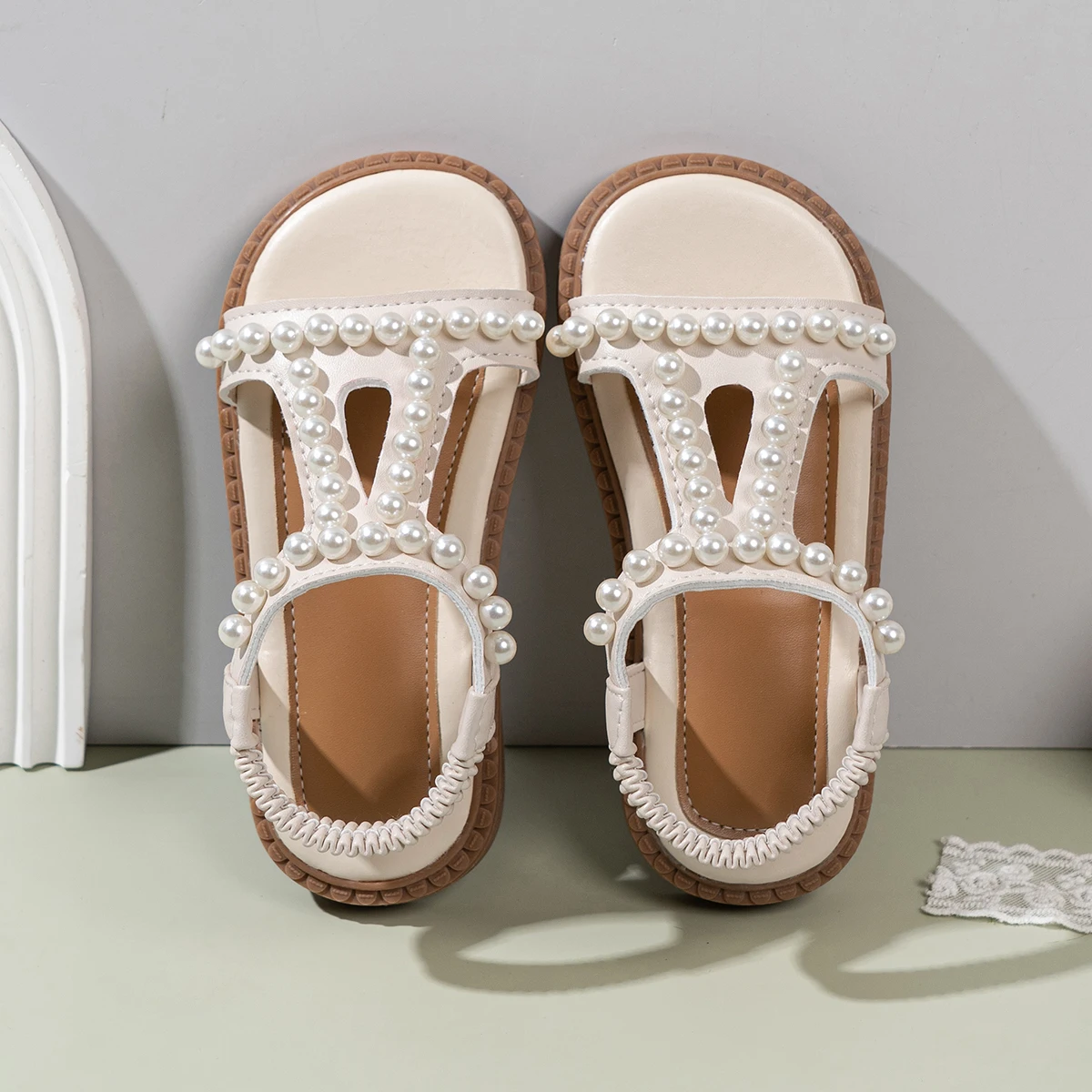 

Сандалии принцессы с жемчугом для малышей — летняя обувь для девочек на мягкой подошве для вечеринок и повседневных прогулок