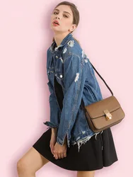 Women's leather bag luxury designer bags Tofu buns Fashionable outer leather and inner 2-layer leather factory direct sales