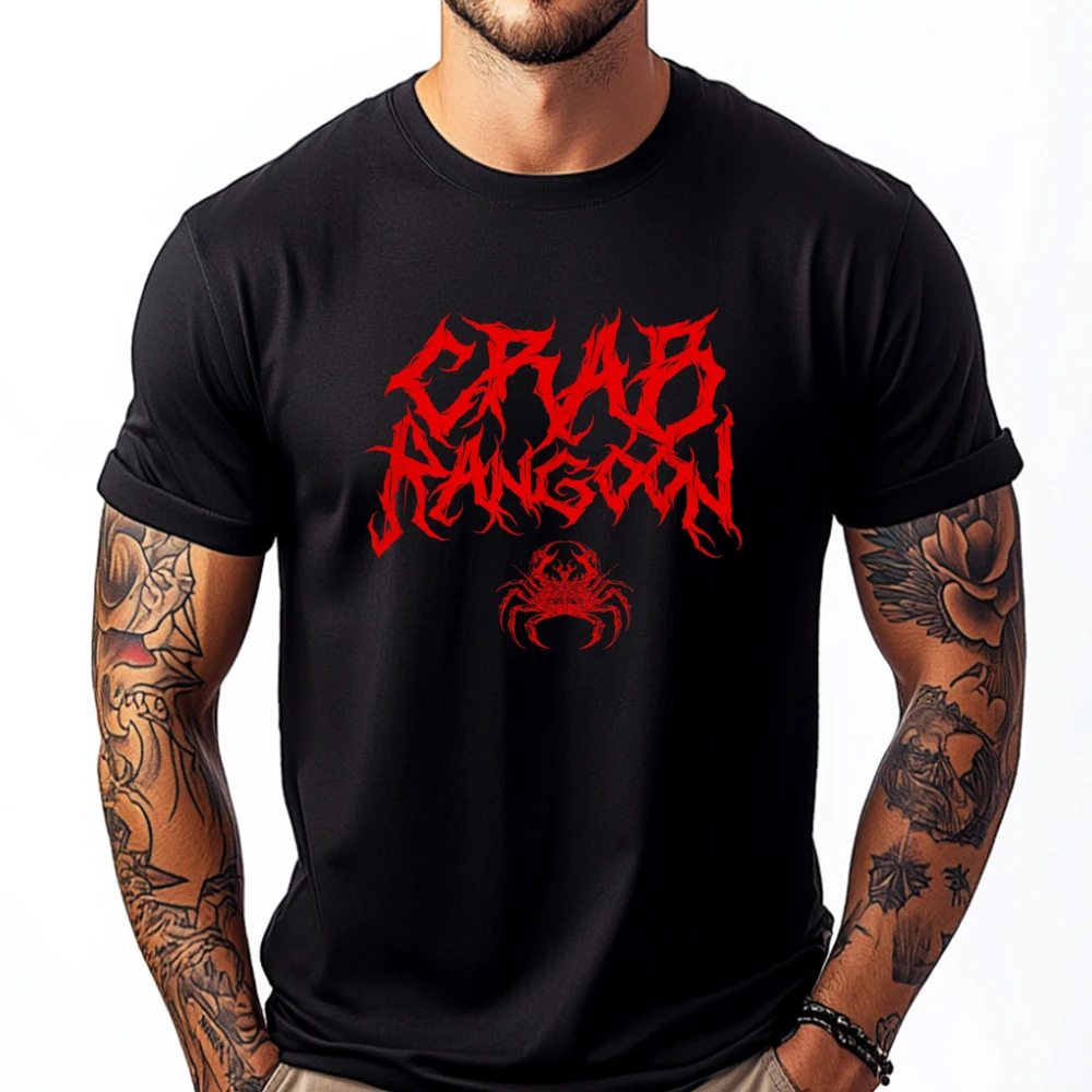 CRAB RANGOON Funny Chinese Food Heavy Metal Band Goth Cursed Graphic Tee Shirt Woman T Shirts Vintage Style