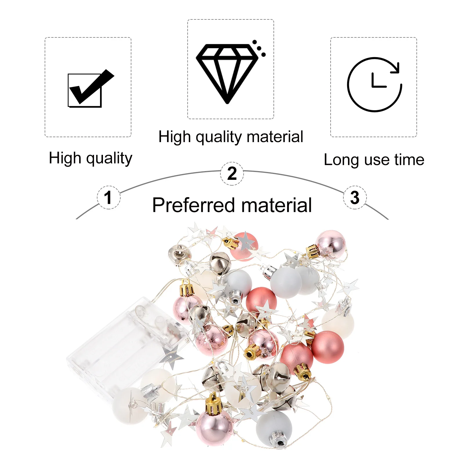 1 قطعة عيد الميلاد LED سلسلة ضوء الكرة جرس تصميم الوردي معلقة الديكور أضواء الغلاف الجوي داخلي في الهواء الطلق #4