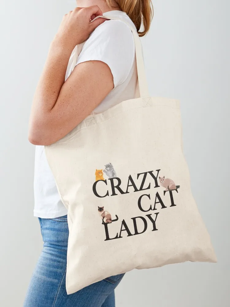 

Crazy Cat Lady Tote Bag cute pouch bag Woman shopper bag large size bags large tote