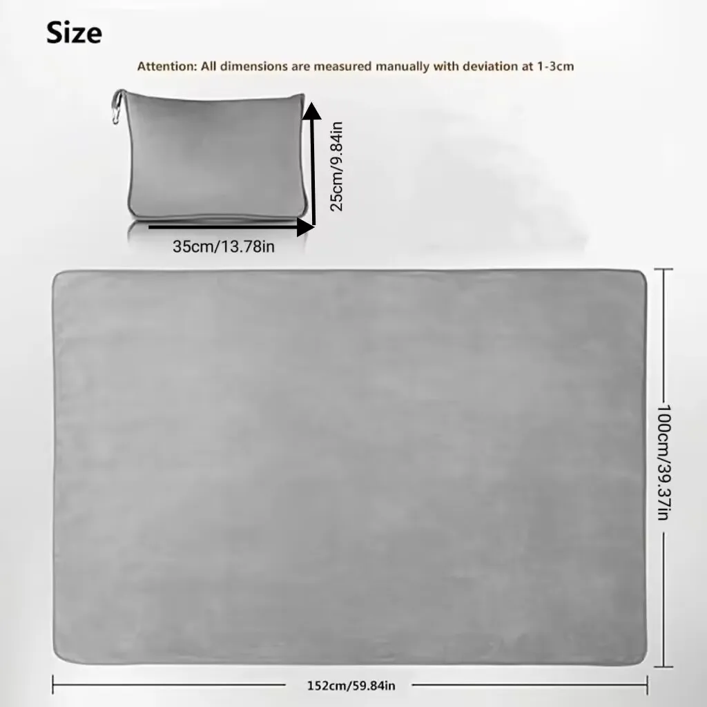 Multifunctional 2-in-1 car outdoor throw pillow blanket Flannel zipper folding travel blanket pillow blanket