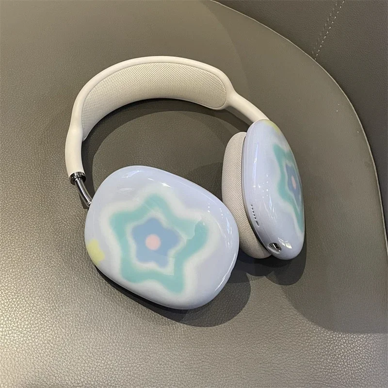 Cute Dyeing Flowers Airpods Max Headphones Case Cover Customized Airpods Cases Cute Headphones Pink Accessories Decoration