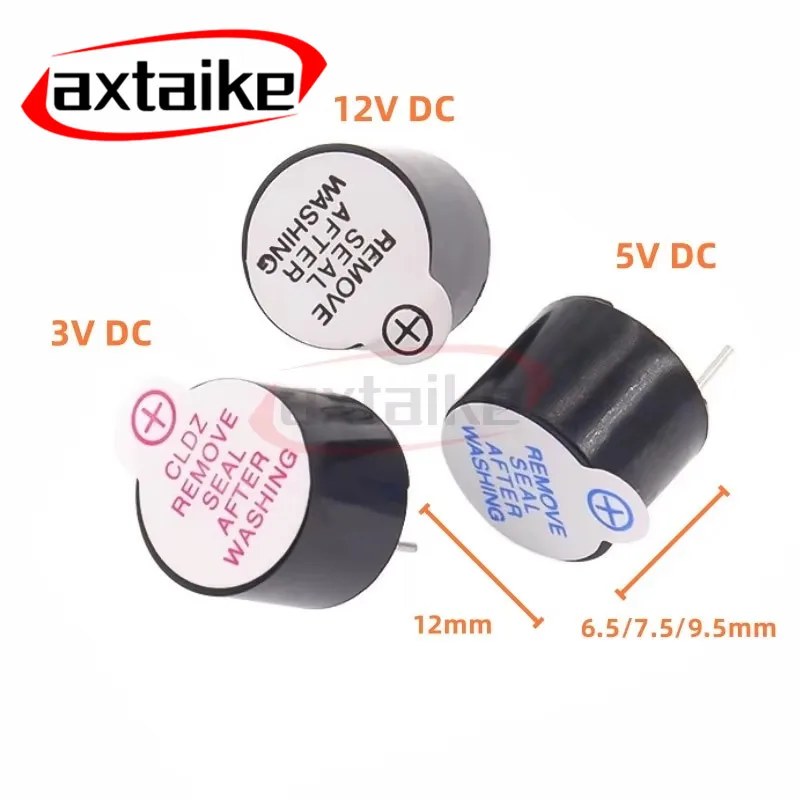 10PCS Passive Buzzer Speaker 3V 5V 12V 16Ω 42Ω 9*5.5 12*6.5 12*7.5 12*9.5mm 14×7 17*7 23*10 Electromagnetic Type High Decibel