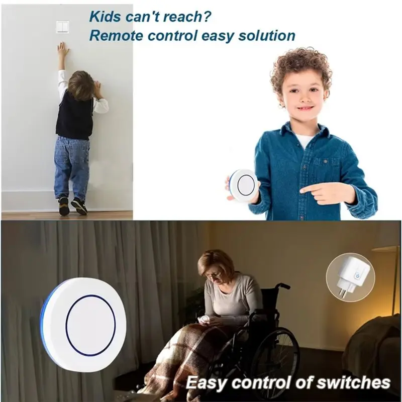 Y45A-RF433 Wireless Smart Home Socket EU Plug Remote Control On OFF Electrical For Lighting Fan TV