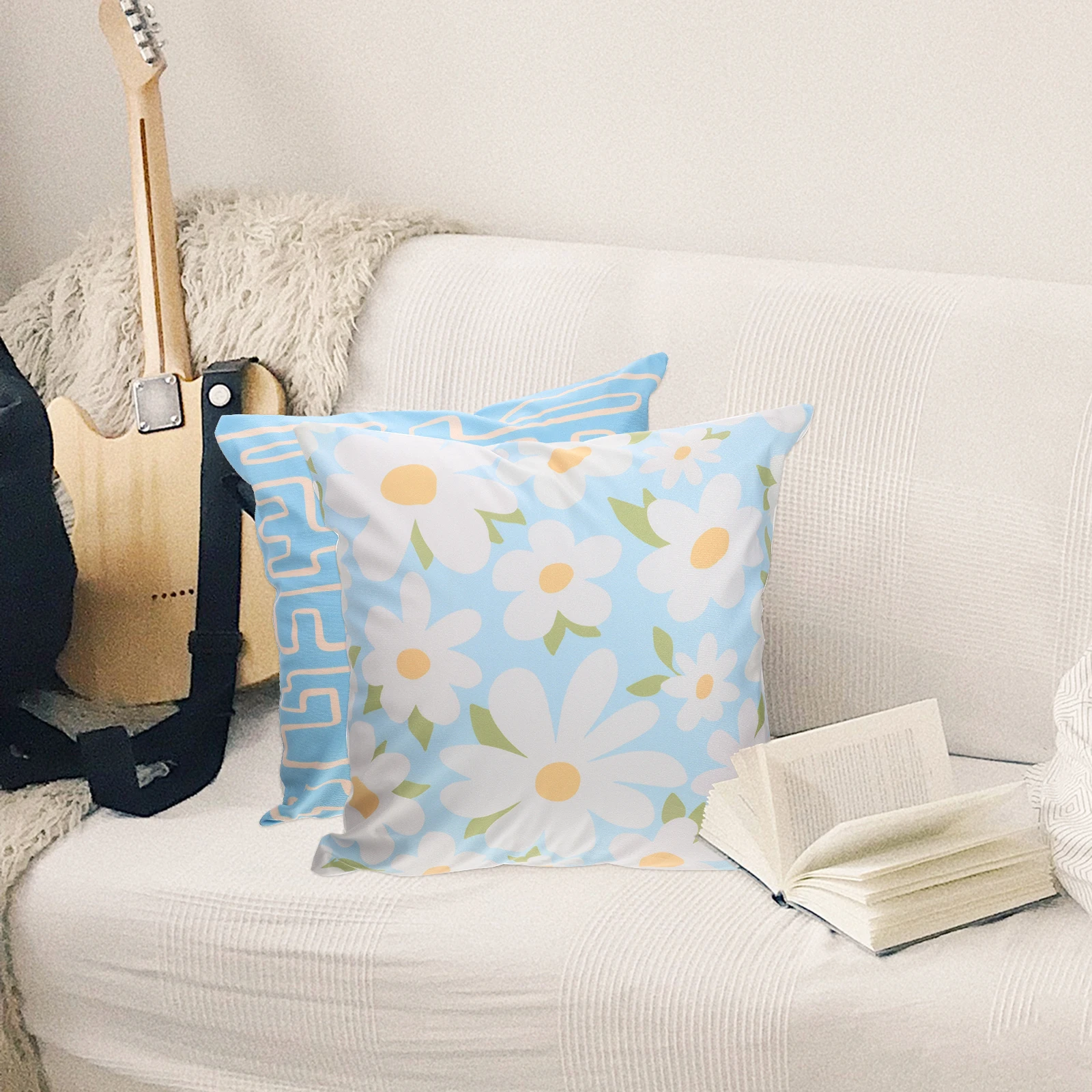 

4Pcs Throw Pillow Cover Pastoral Cotton Sofa Pillowcase Comfortable Cushion Decorative Pillow Protectors Home Pillowcase