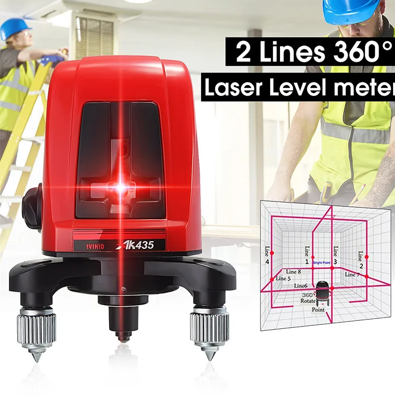 AK435 Laser Leveling Unit Mini Portable Red 3D Laser Level 360 Distance Meter Level Laser Line Measure as Construction Tools