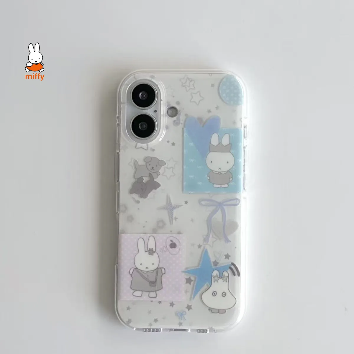 لطيف ميفي الكرتون الأرنب نمط شفافة جراب هاتف موضة واقية الحيوان واضح جراب هاتف مناسبة آيفون 13-17