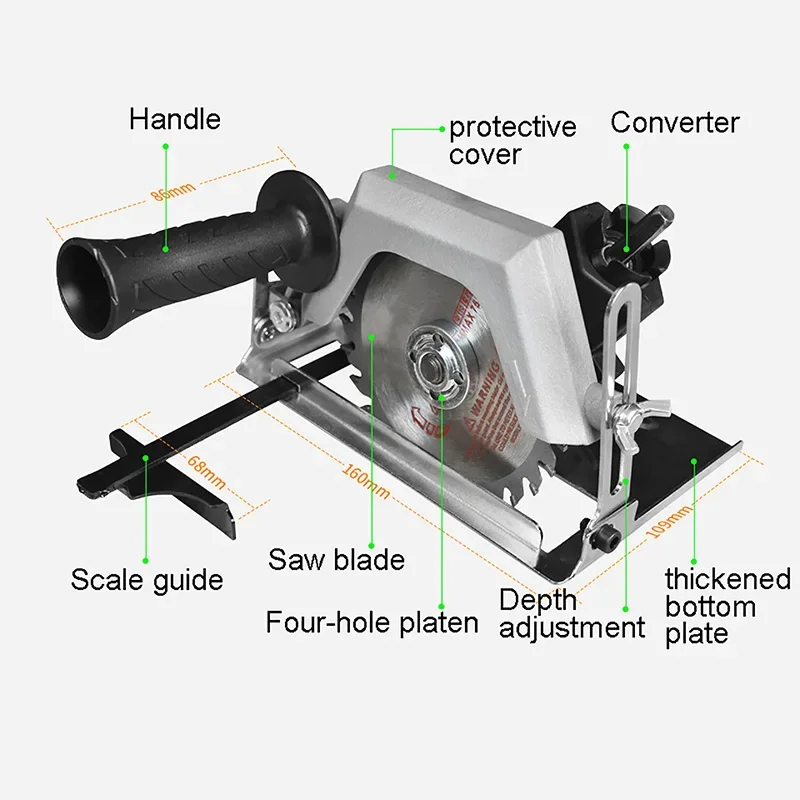 High Quality Circular Saw Conversion Adapter Adjustable Angle Bevel Cut Electric Drill Converter Into Circular Saw Power Tools