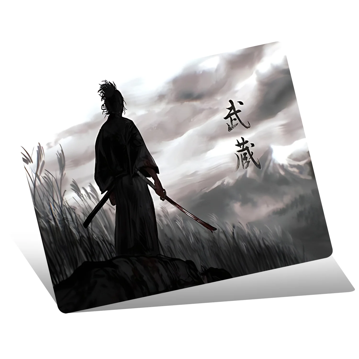 

Glass Mouse Pad Japanese Warriors Design Desk Pad Smooth Glass Surface, Anti-Scratch Glass Mousepad With Non-Slip Pads