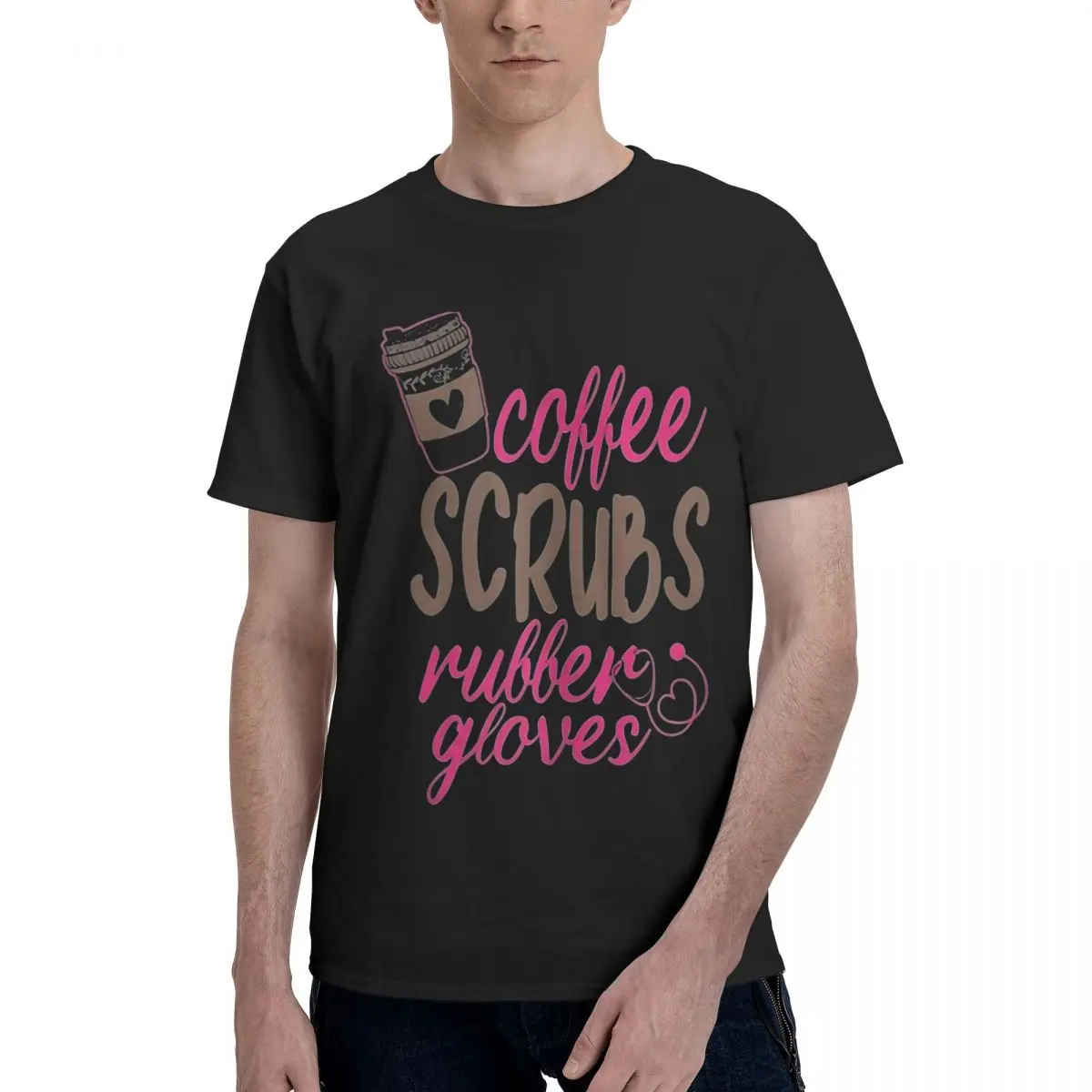 Coffee Scrubs Rubber Gloves Campaign T-shirts Travel Champion Cute High grade USA Size