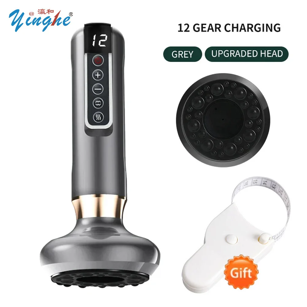 YINGHE Electric Vacuum Cupping Body Scraping Massager jars professional Heating guasha Suction cups Therapy device health care