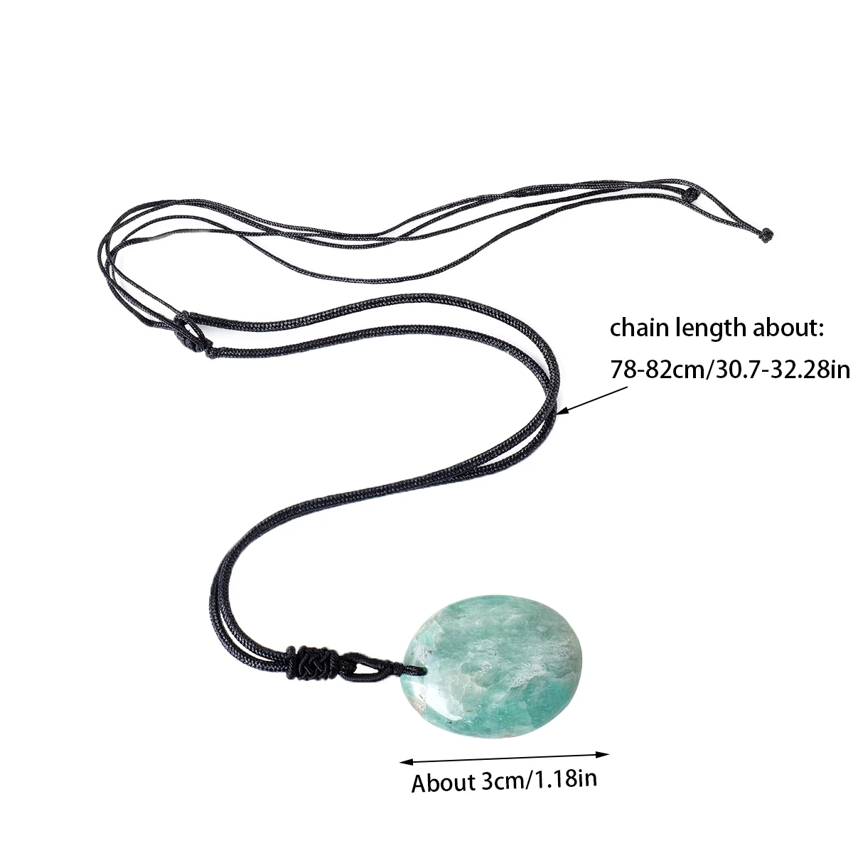 1pc Natural Crystal Amazonite Raw Polished Stone Tumbled Stone Pendant Hand-Woven Necklace