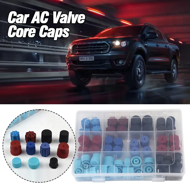 

77PCS R134a AC Valve Core Dust Caps Auto AC System Seal Replacement Kit Car Air Conditioning Repair Tool Set Air Conditionin