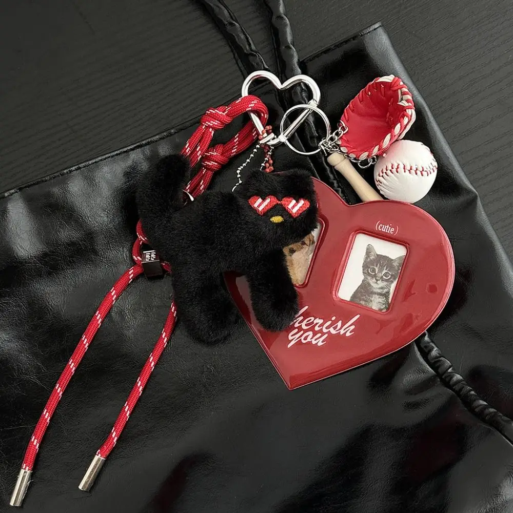 Милый держатель для карточек с изображением любви Encore Red Cure Cat, сумка, подвеска, брелок, аксессуары для багажа