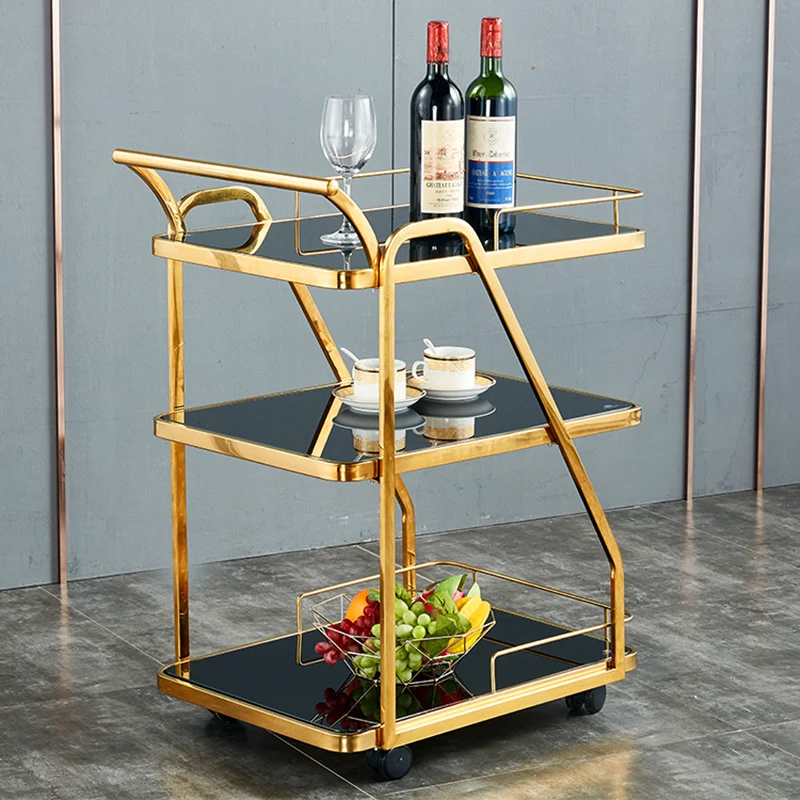 Carrito auxiliar para salón de peluquería, carrito para bebidas, vino, elegantes unidades de peluquero, gabinete, muebles, almacenamiento de ruleta estética, marquesina