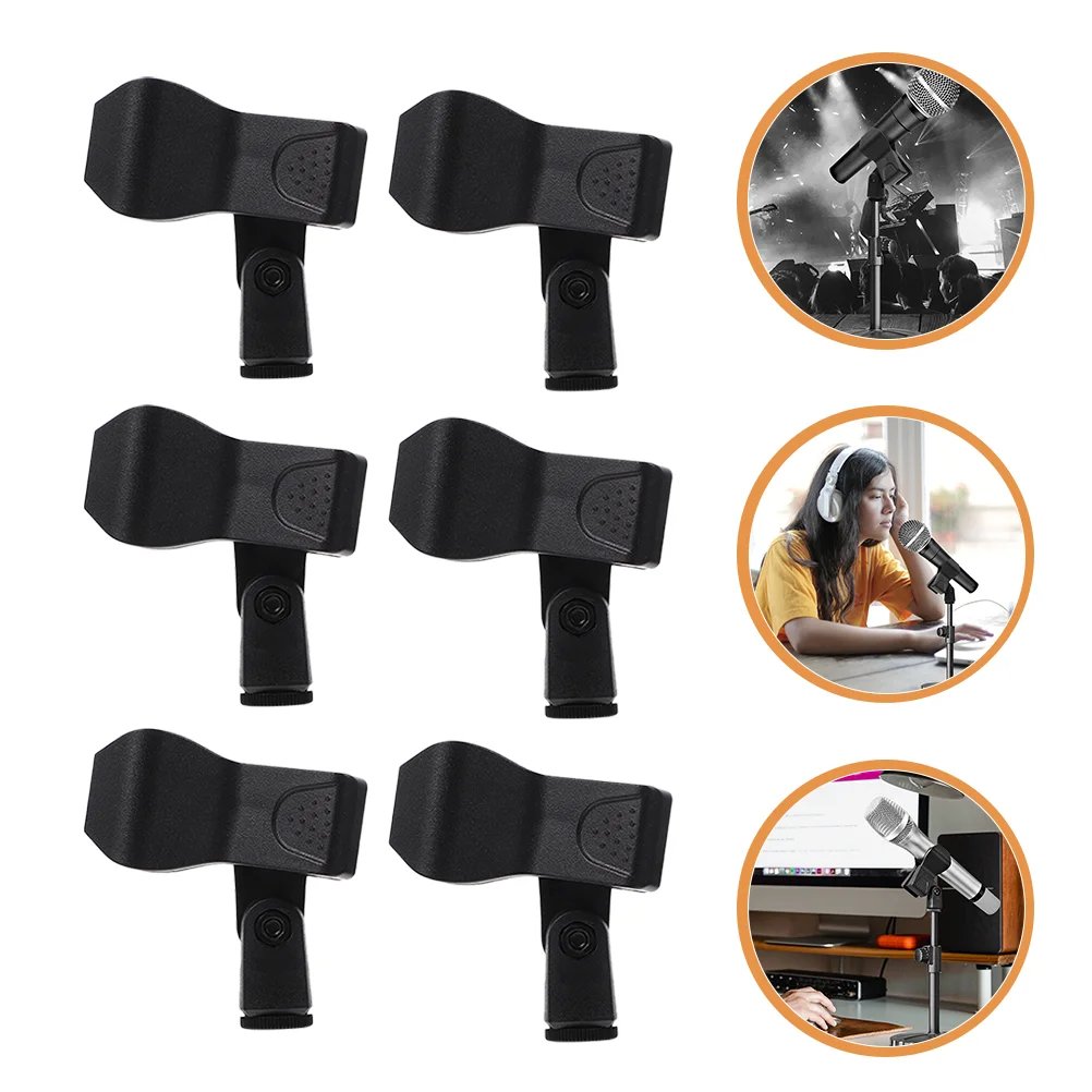6 Pcs Wired Microphone Clip Wireless Microphones Radio Plastic Mounts Universal Holder