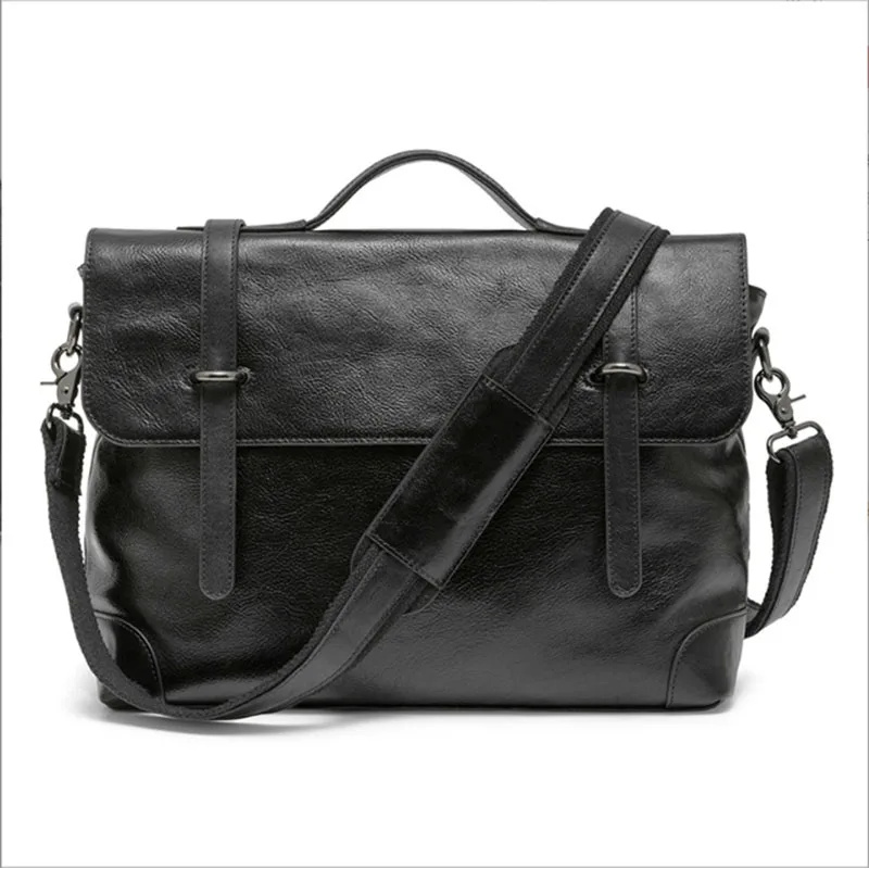 

New retro crossbody shoulder bag luxury handbag men's leather business briefcase