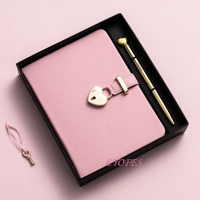 Secret Notebook Ruled Journal Lined Diary With Lock Creative Gift Heart Lock