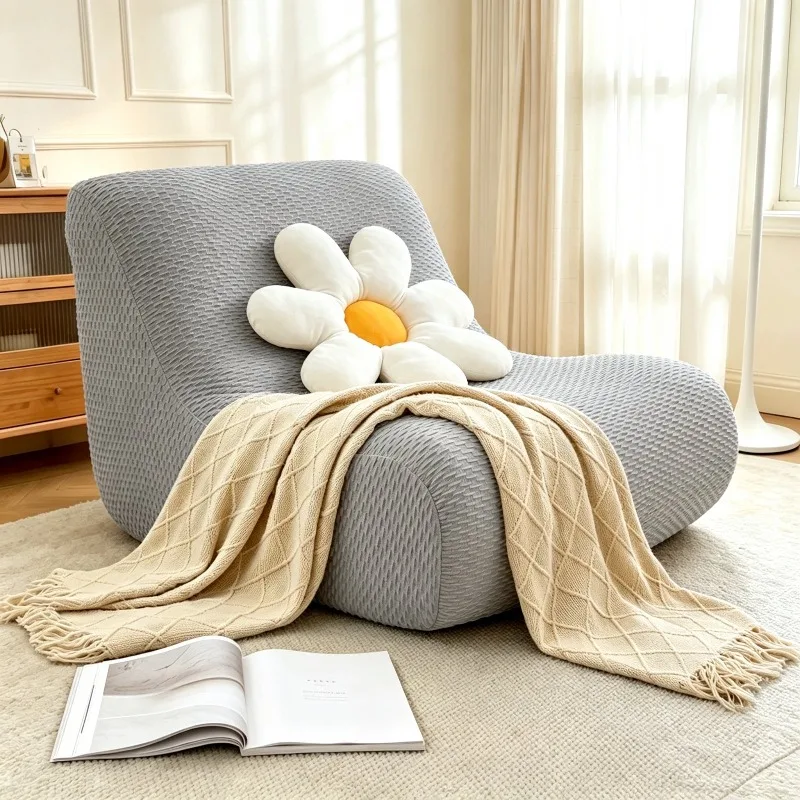 Stretch All-inclusive Armless Sofa Slipcover with Bubble Texture All-inclusive Single Sofa Protector Cover for Household Decor