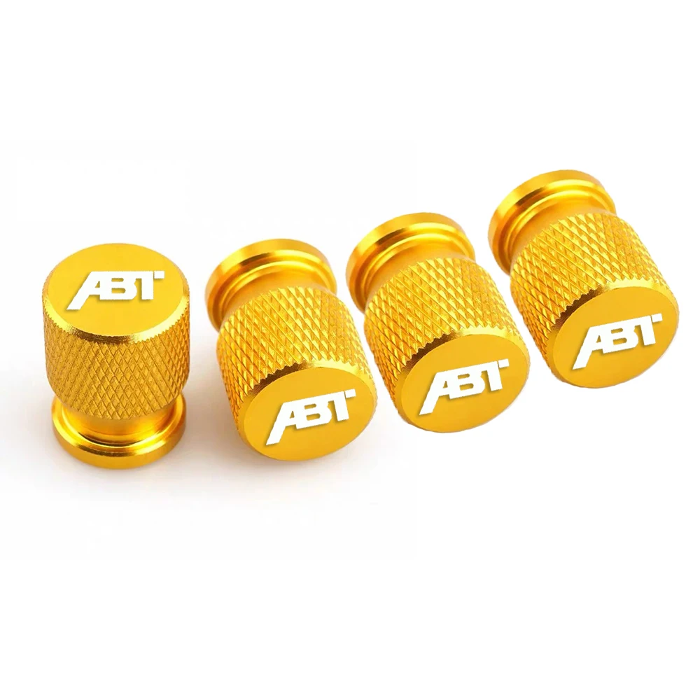 4pcs Car Wheel Tire Valve Caps Tyre Stem Covers Aluminum Alloy for ABT VW Audi TT A3 A4 A5 Q7 Allroad Quattro RS6 R8 Golf Polo